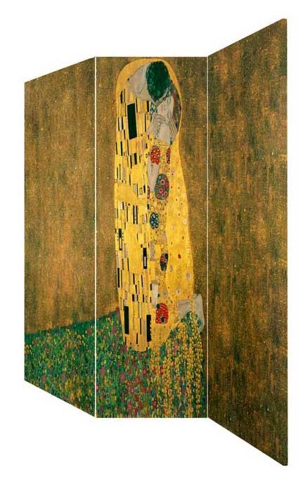 Paravan despartitor decorativ cu pictura de Gustave Klimt
